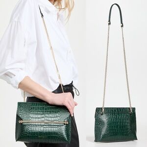 Strathberry Emerald Croc-Embossed Crossbody Bag